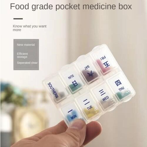 Pill Box Transparent Sealed 8 Grid Pill Container Storage Bag Health Medicine Travel Divider 7 Days Storage Bag Travel Pill Box