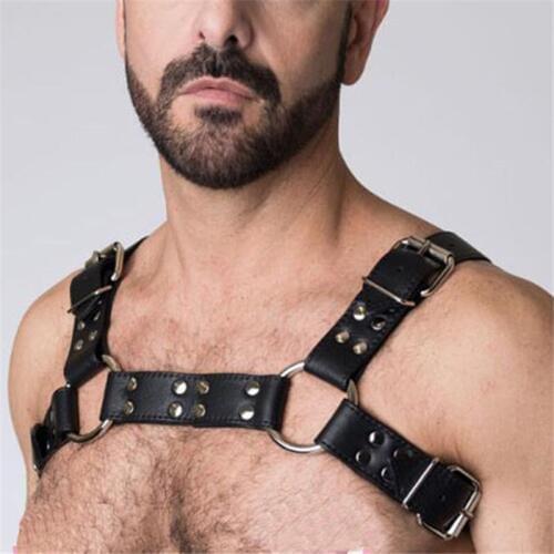 High Quality Fetish Men Chest Harness Belts Erotic Gay Leather Tops Body Cage Harness Lingerie Rave Gay Clothing for Adult Sex