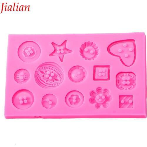 Jialian fondant silicone mold DIY Button shaped Christmas wedding decoration fondant sugar cooking tools cake decoration FT-0333