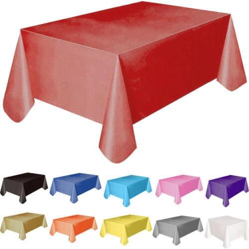 11 Colors Tablecloth Table Cover 137x138cm Rectangle Party Theme Linen New Solid Plastic Waterproof Table Cloth
