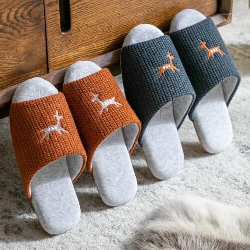 Slippers womens indoor soft soled household boys' spring and autumn wooden floor Japanese silent slippers lovers' slippers