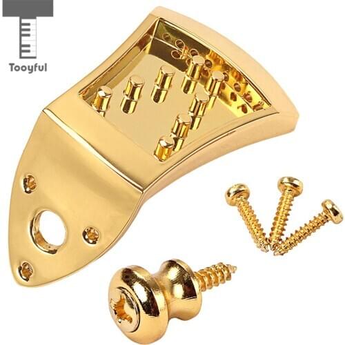 Tooyful Zinc Alloy Triangle 8 Strings Guitar Mandolin Tailpiece w/Screws Strap Buttons Parts
