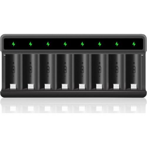 Universal Battery Charger for CR123A Battery Rechargeable Batteries with LED Indicator, Smart USB 8-Slot Battery Charger