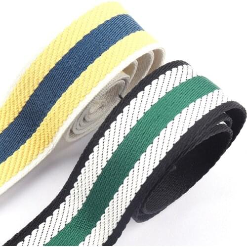 1.5"(38mm) Width Stripe Webbing Backpack Fabric Canvas Strap Webbing Purse Making Leash Tote Bag Handbag Dog Collar Supplies DIY
