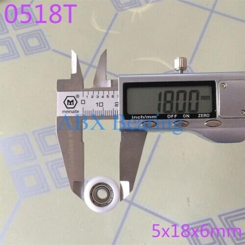 0518T 695ZZ Nylon wheel hanging / ball bearing with pulley wheel for doors and windows 5*18*6 MM