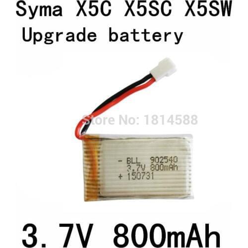 1PCS Fast Charging 800mAh Battery For Syma X5 X5C X5SW X5C-1 V931 H5C CX-30 CX-30W Quadcopter Spare Parts With 3.7V X5C Battery