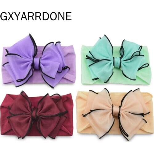 10pc/lot Baby Nylon Headband Mesh Bowknot Headdress Elastic Hair Bands Infant Headbands Headwraps Baby Girls Hair Accessories
