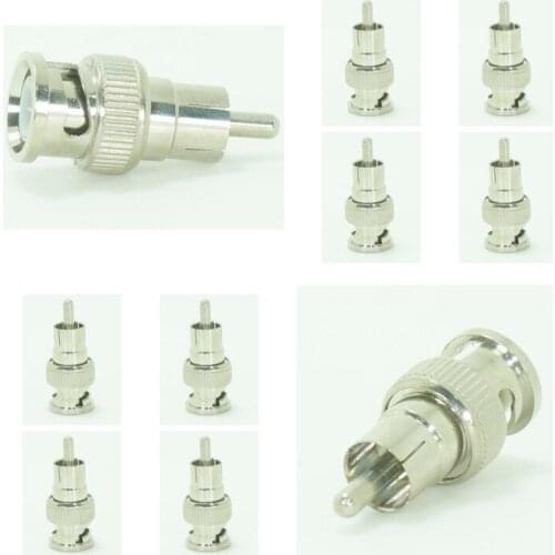 Free Shipping High Quaility 10pcs BNC Male to RCA Male Coax Connector Adapter Plug Cable CCTV Accessories