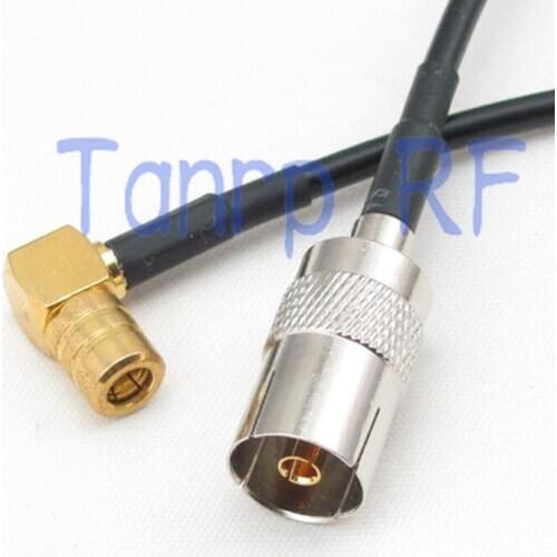 6in TV female jack to SMB female right angle 90 degree RF connector adapter 15CM Pigtail coaxial jumper RG174 extension cable