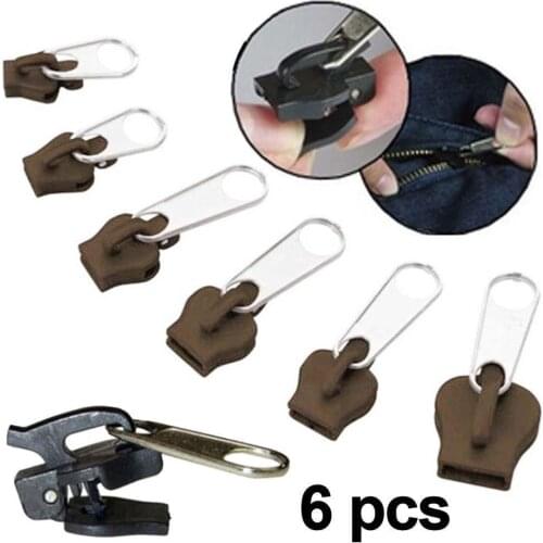 6pcs/lot Universal Fix A Zipper Repair Kit Replacement Zip Slider Teeth Fix Any Zipper Magic Instant Slider Zipper For Sewing