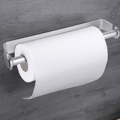 Promotion! Self Adhesive & Wall Mount Paper Towel Holder & Dispenser,Kitchen Tissue Towel Holder Stand Under Cabinet-Silver