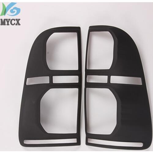 2PCS For Toyota Hilux Accessories ABS Matte Black Rear Lamp Cover Tail Lamp Casing For Toyota Hilux Vigo 2012 2013 2014
