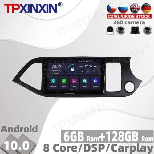 6+128GB Android 10 PX6 For KIA Morning 2007 - 2011 Car Radio Accessories Multimedia Video Player Navigation GPS Auto 2din No DVD