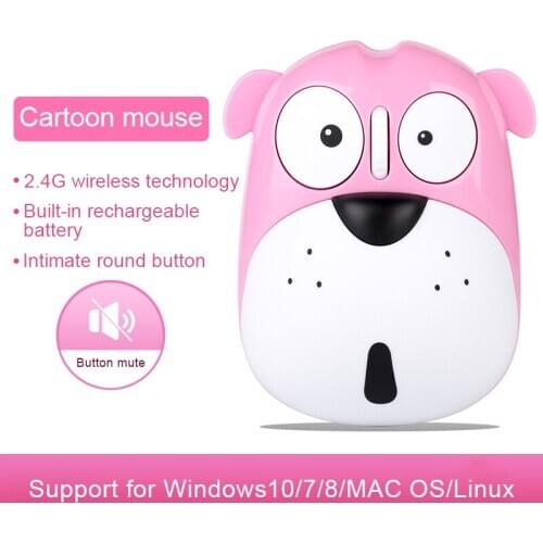 2.4G Wireless Charging Mouse Mini Cute Cartoon Mouse USB Receiver Silent Optical Mouse Computer Gaming Mouse for Pc Laptop