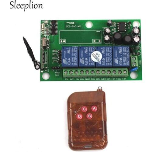 Sleeplion 85v~250V 110V 220V 230V 4CH RF Wireless Remote Control Relay Switch Security System Garage Doors Rolling Gate