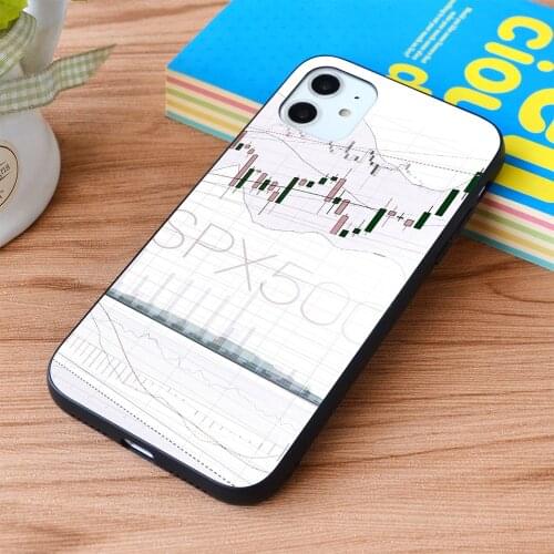 For iPhone Stock market charts trading and investment concept art Soft TPU border Apple iPhone Case