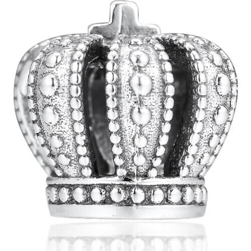 CKK Silver 925 Jewelry Fits Pandora Bracelets Royal Crown Charm Fashion Beads Original Sterling Silver Making