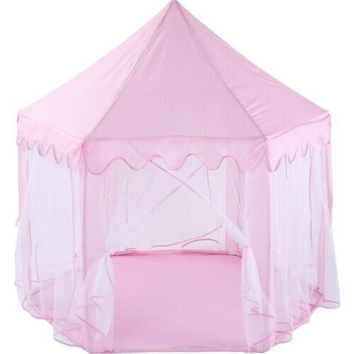 Childrens Tent Princess Castle Hexagon Net Yarn Ocean Ball Pool Play Room Mosquito Net Baby Toy House Tents for Kids Foldable