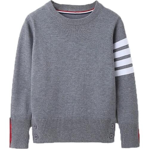 Kids Casual Cotton Sweaters Autumn Winter Boys Girls Pullover Knitted Striped Sweater Children Long Sleeve School Wear 100-160cm