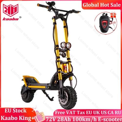 Original Kaabo Wolf Warrior King+ 11inch 72V 28AH LG Battery Top speed 100km/h Electric Scooter with Hydraulic shock absorption