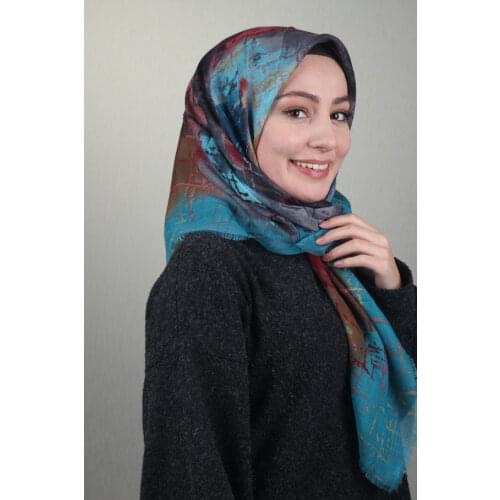 FOMARA SHİNE PATTERNED SILVERY LINEN SCARF-DESEN-09-RENK-20