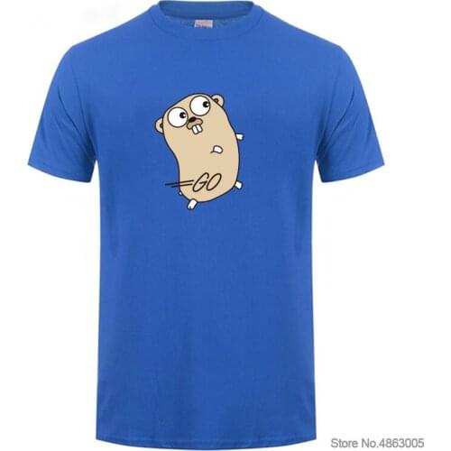 6 Colours Cotton Fashion Golang Go Lang T-Shirt Tee Solid Tee IT Fans T shirt