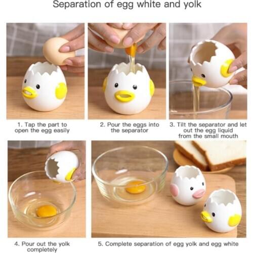 Creative Cartoon Ceramic Egg Yolk And Egg White Separator Egg Opeaner Small Cute Separation Baking Assistant Kitchen Supplies