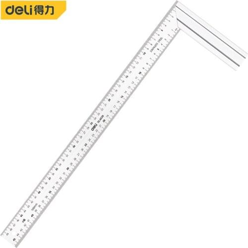 Deli4038 Steel Square Measuring Tools Specification: 500mm Stainless Steel Tape + Aluminum Alloy Base Dual Scale Design