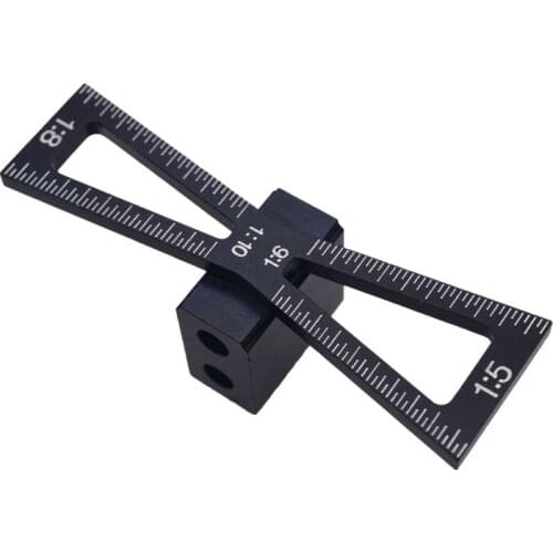 Dovetail Marker Aluminum Alloy Hand Cut Wood Joints Gauge Dovetail Guide Tool with Scale Dovetail Template 1:5 1:6 1:8 1:10