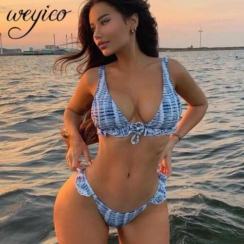 Micro Bikini Set String Women Swimsuit Ruffle Brazilian Bathing Suit Plus Size Sexy Thong Beachwear Lace Swimwear Biquini 3XL