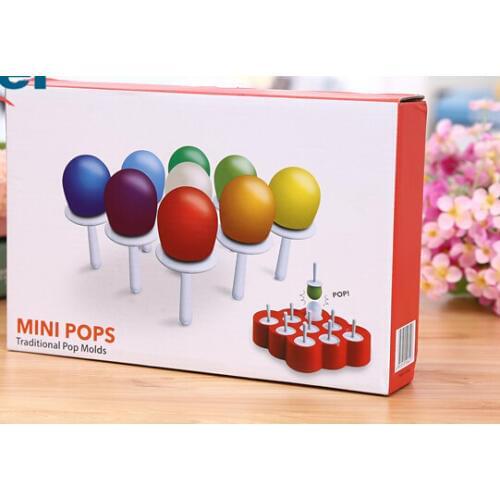 Mini POP Molds Round Red Mini Ice Cream Popsicle Mold 9 Grid A557