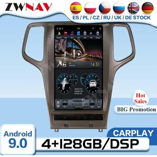 Tesla Screen Android Multimedia For JEEP Grand Cherokee 2014 2015 2016 2017 2018 2019 Video GPS Receiver Audio Stereo Head Unit