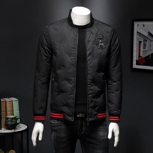 Down Great Designer Mens Bomber Jackets O-neck Baseball Youth Outdoor Thick Warm High Quality Male Winter Clothes 4XL 8182