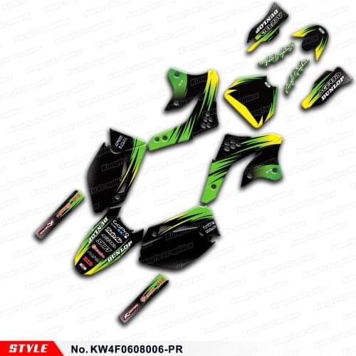 Aftermarket Race Stickers Off-road Decals for KX250F KX450F KXF 250 450 2006 2007 2008, Style No. KW4F0608006-PR