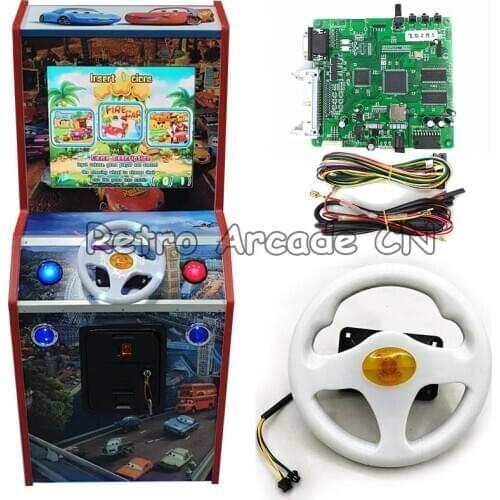 New Arrival 31 in 1 racing car game pcb FIRE CAR video game board with steering wheel Wire harness for Childrens game machine