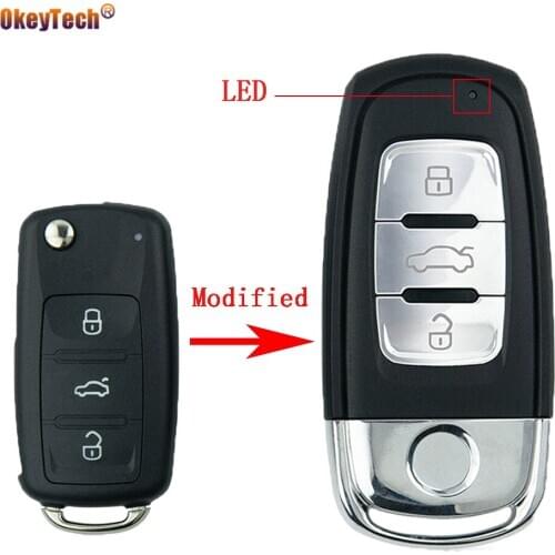 Okeytech Modified Flip Folding Remote Car Key Cover Shell Case Fob For Vw VOLKSWAGEN Caddy Golf 6 2010G Jetta Beetle Polo Sedan