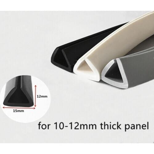 Rubber U Sealing Strip 12x15mm 12mm thick Glass Metal Car Wood Panel Board Flat Edge Encloser Shield White Gray Black