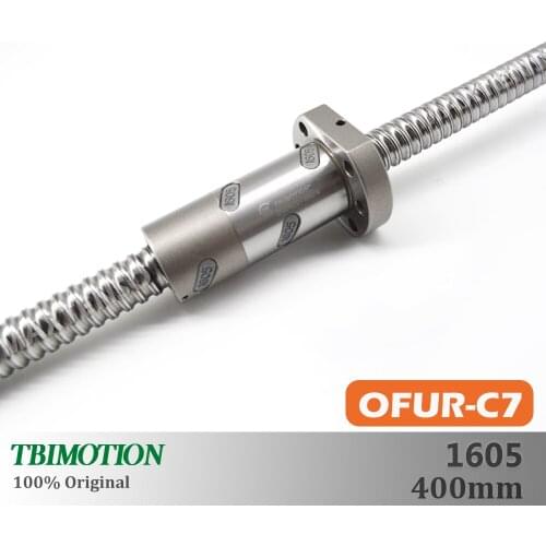 TBI Motion Double Nut C7 Ball screw 1605 400mm with DFUR1605 OFUR1605 Ballnut CNC anti backlash High Precision CNC Ballscrew