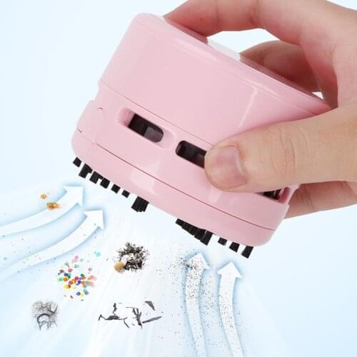 Tenwin Electric Vacuum Cleaner Desktop Auto Mini Portable Cordless Dust Sweeper Desk Set For Kids Gift Office School Supplies