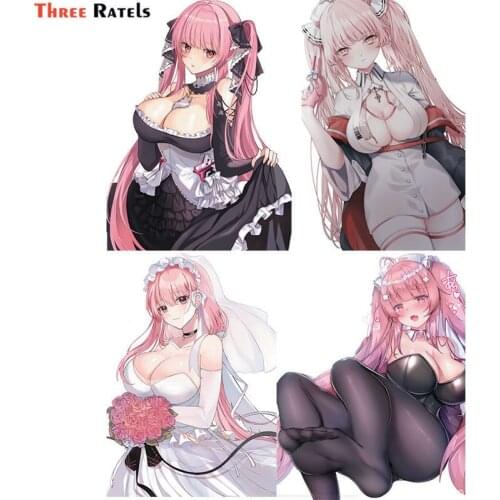 Three Ratels F312 Perseus Azur Lane Cute Girl Vinyl Sunscreen Car Sticker Auto Accessories Graphics Anime Decal Decoration