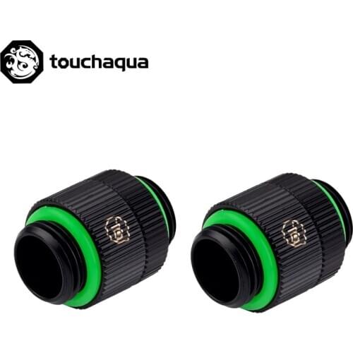 2PCS Bitspower Touchaqua Dual G1/4" Extender Fitting Rotary Nipple Connector Black ,Silver,TA-RE