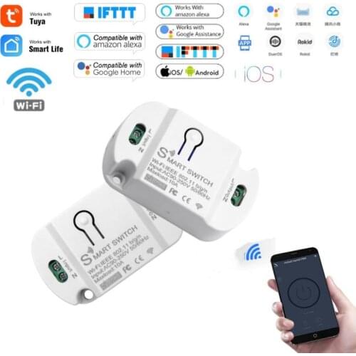 Tuya Wifi Smart Connection Smart Wireless Remote Switch Light Timeing Controller Module Work With Alexa Google Assistant IFTTT
