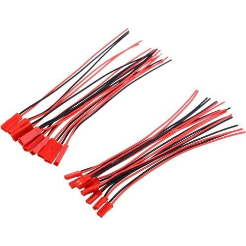 Top quality 10 Pairs 150mm JST Connector Plug Cable Line Male+Female for RC BEC Lipo Battery