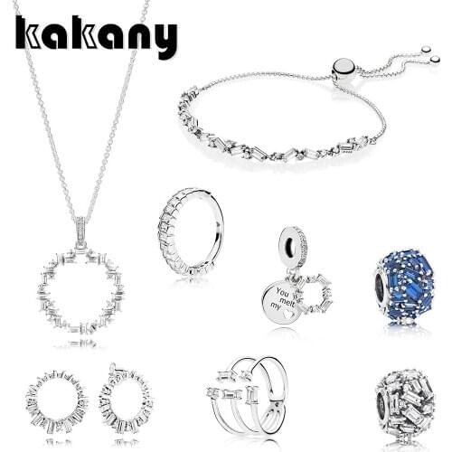 High Quality Standard S925 Sterling Silver Unique Fragment Shiny Ice Sculpture Glacier Beaded Ring Earring Necklace