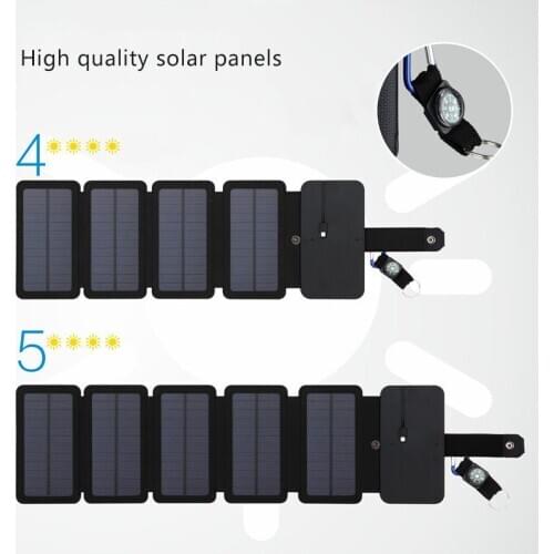 Solar Charger for Mobile Phone Outdoor Solar Energy Charger 6W/7.5W Folding Bag 5V/2.1A Output Travel Charger