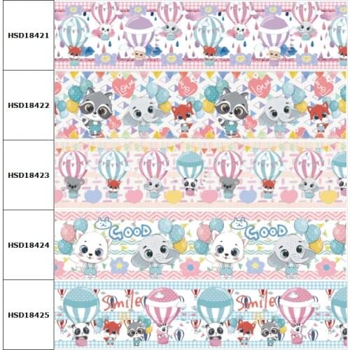 10yard Cartoon Animal Panda Cat Cute Printed Grosgrain Ribbon Accessory Hairbow Headwear Decoration DIY Wholesale OEM 38MM 75MM