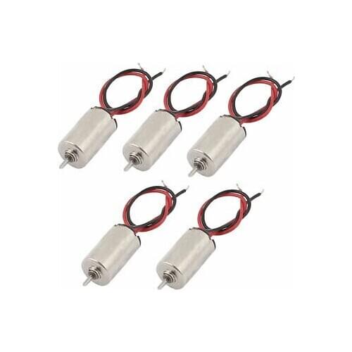 10Pcs DC 4.5V 32500RPM Wire Lead Coreless Motor for RC Helicopter Toy 6x10mm