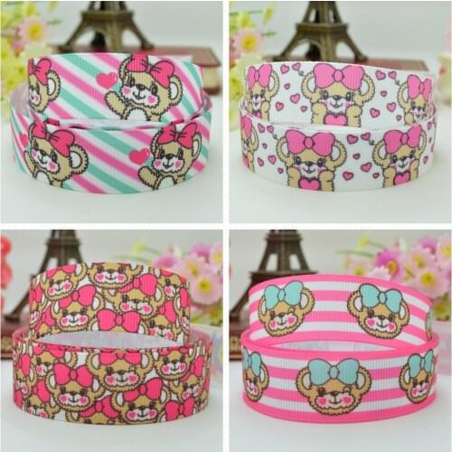 10 Yards 22mm 7/8" Japan Cute cartoon Printed grosgrain ribbon hair bow Headwear DIY hair accessories retail B0929