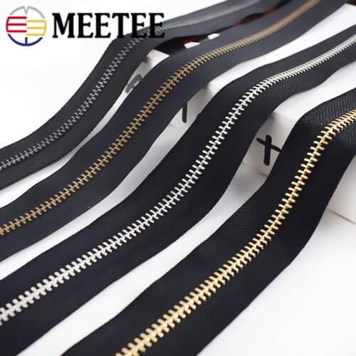 Meetee 8# Metal Zippers For Sewing Backpack Down Jackets Zipper Repair Sports Coat Clothes Open-end Zips DIY Garment Accessories