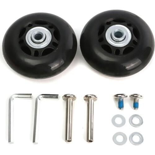 2 Set Luggage Suitcase Replacement Wheels Axles Rubber Deluxe Repair OD 64mm New